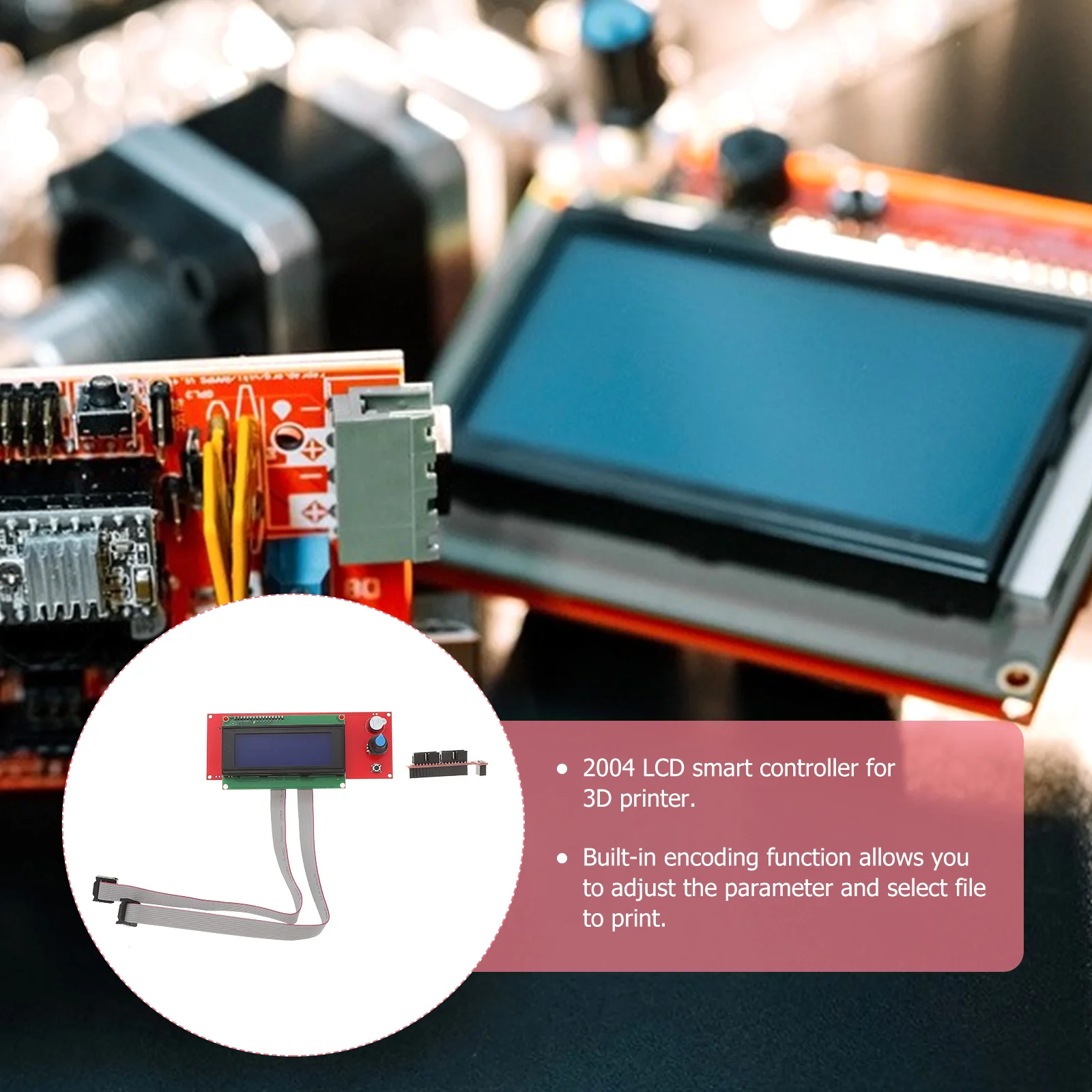 

Screen for 3D Printer Lcd2004 Module with Direction Adjustment Encoding Function and 5 Buttons Compatible with