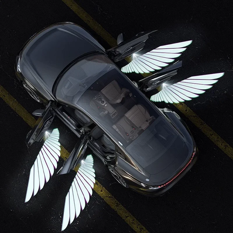 Car Door Angel Wings Wireless LED HD Projector Light Decorative Auto Welcome Shadow Courtesy Lamp Tools for Cars Accessories