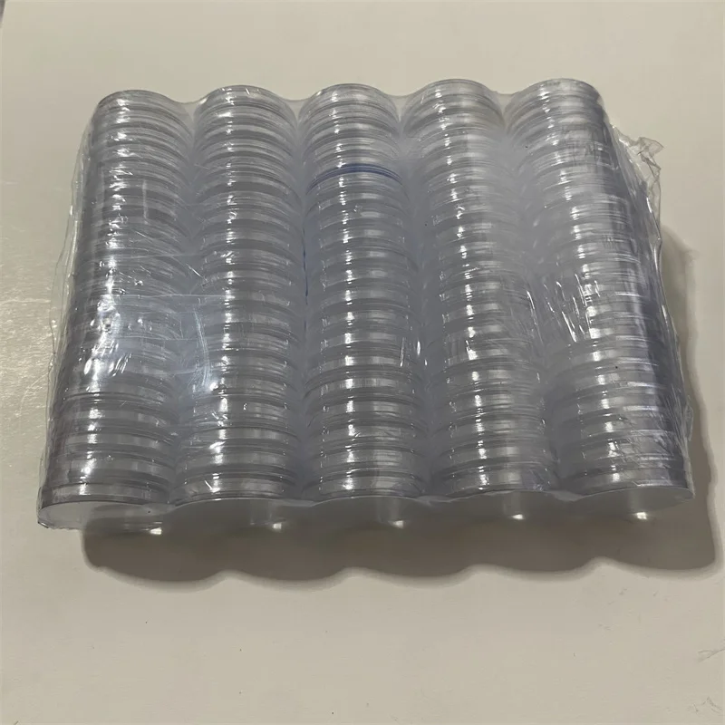 100PCS Diameter 19MM Clear Capsules Containers case For Token Board Game Coin Collection Plastic Holder Boxes