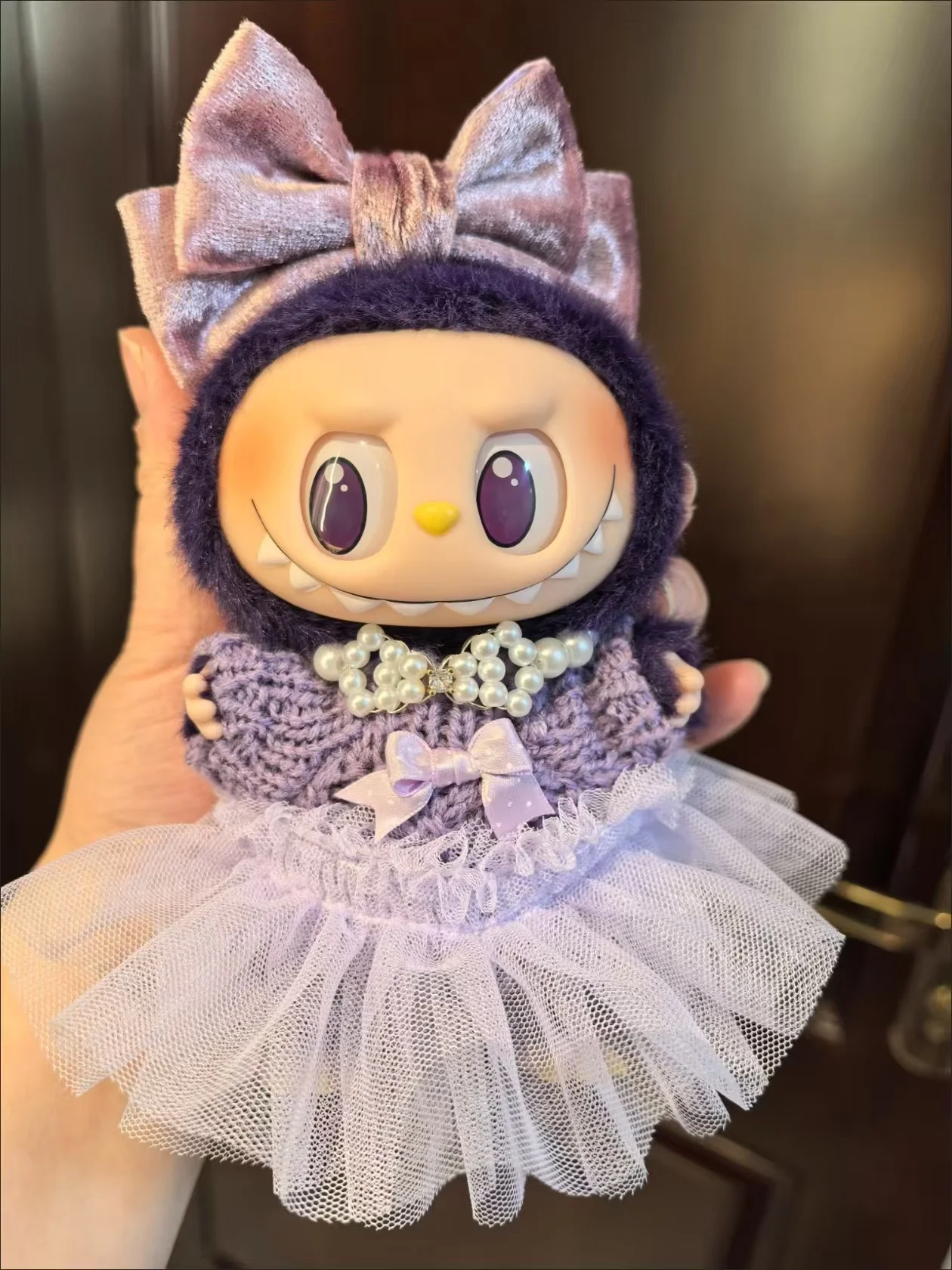 

Роскошный наряд для куклы Labubu 17 см, дизайнерская одежда Zimomo Angel, наряд, юбка, аксессуары Labubu, маленькое миланское плюшевое платье для куклы на заказ