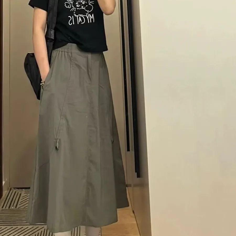 

ХИТ ПРОДАЖ: Американская ретро-юбка-парашютка на шнуровке, женская, осенняя, больших размеров, с высокой талией, скрывающая бедра, стройнящая, повседневная, А-образная, рабочая.