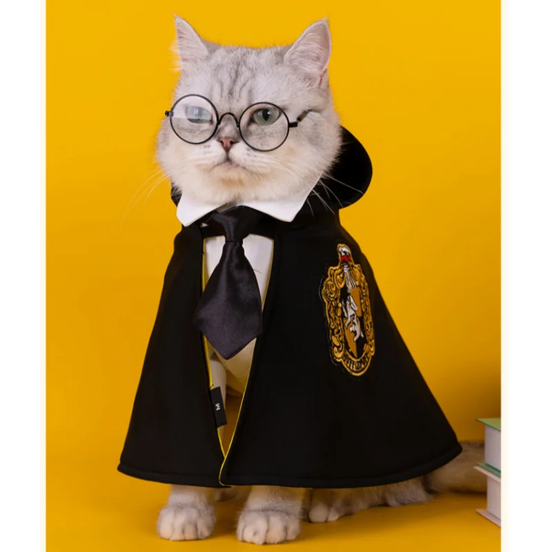 Traje divertido de animales para Cosplay, Capa Mágica bonita para mascotas, conjunto de gato a la moda, utilería para fiesta de disfraces de Halloween, regalo