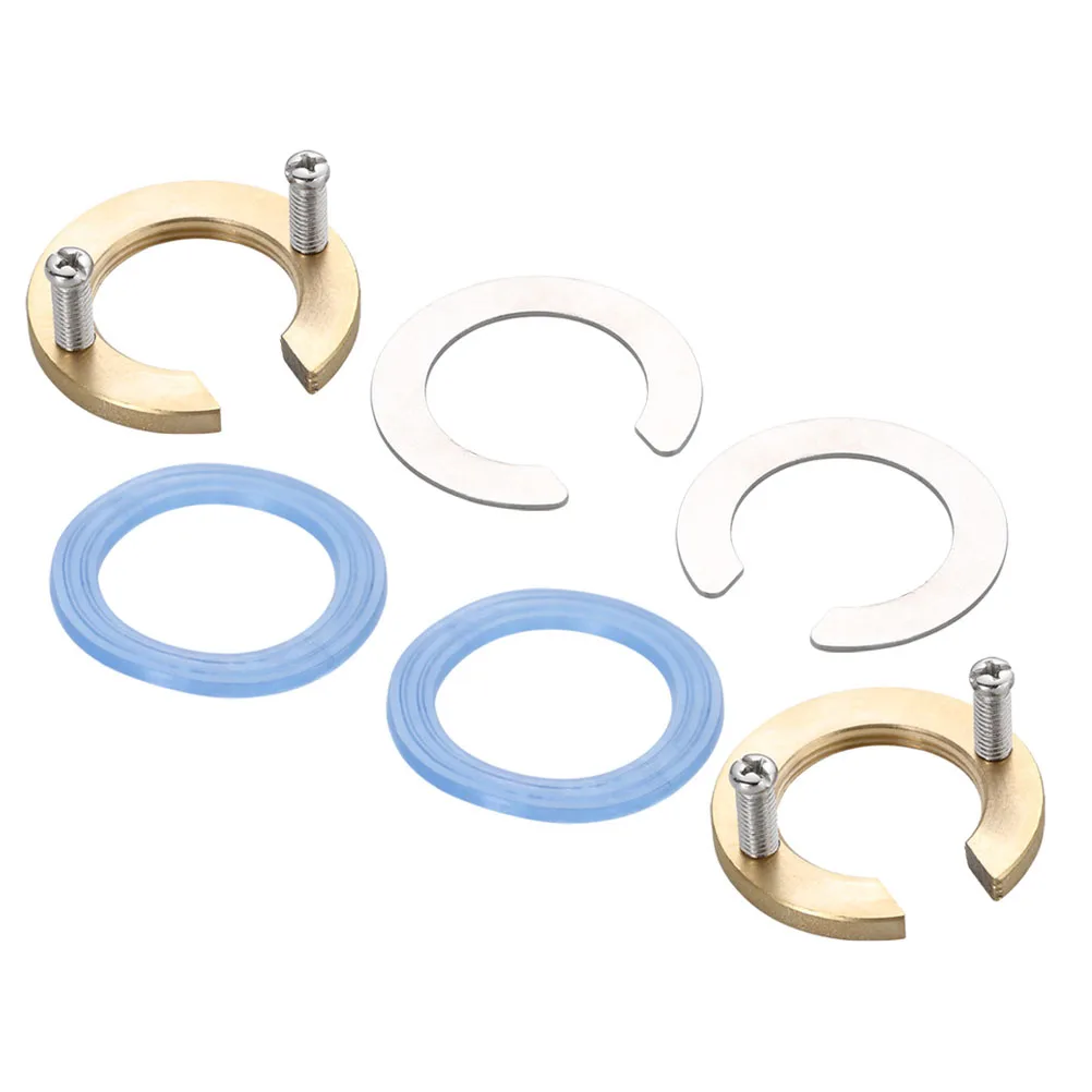 

2Sets Kitchen Faucet Antiloosing Nut Durable Silicone Metal Fixing Sinks Basins Easy Installation Faucet Fastening Circlip