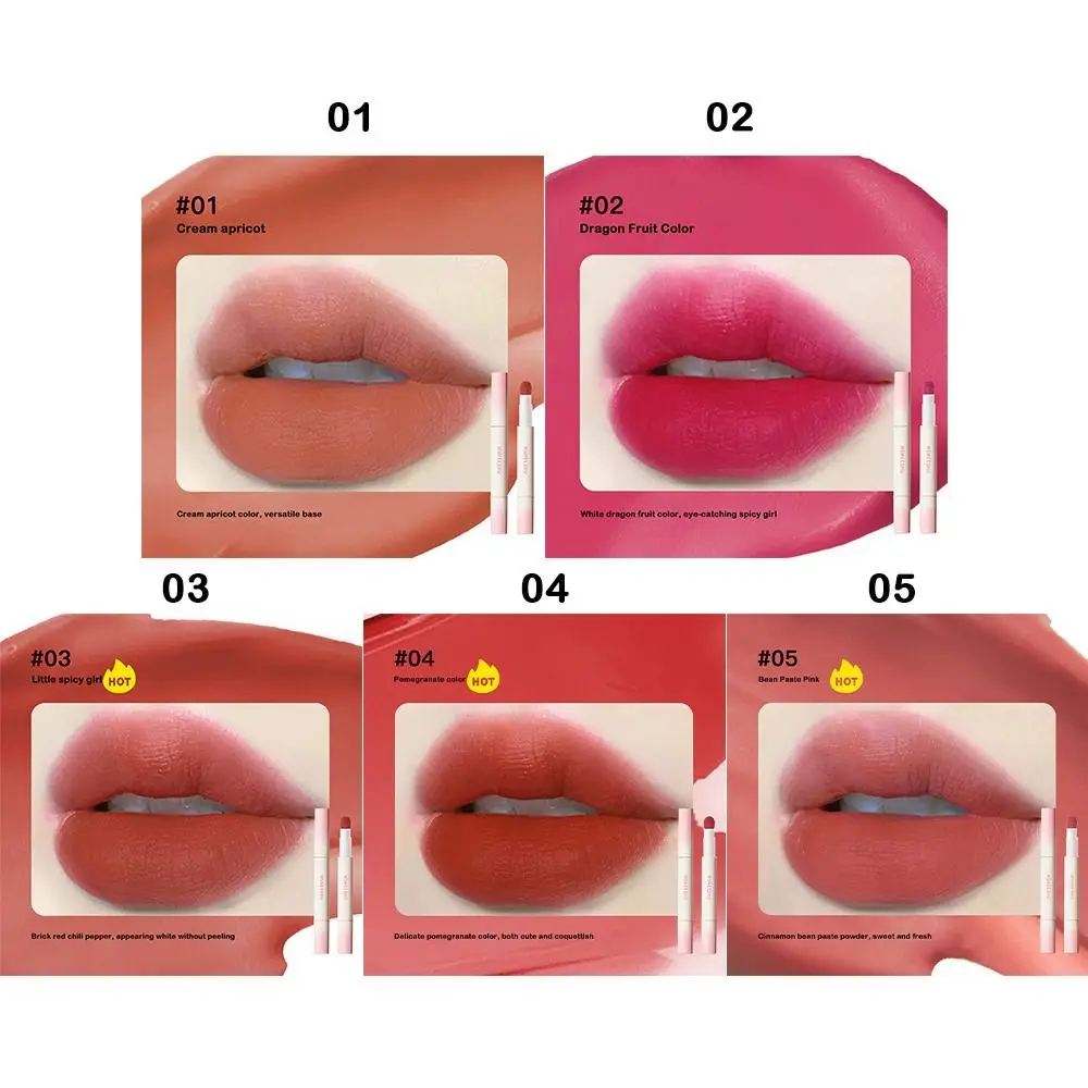 Vitality 5 colores lápiz labial de terciopelo mate impermeable taza antiadherente tinte de labios brillo de labios desnudo de larga duración Unisex