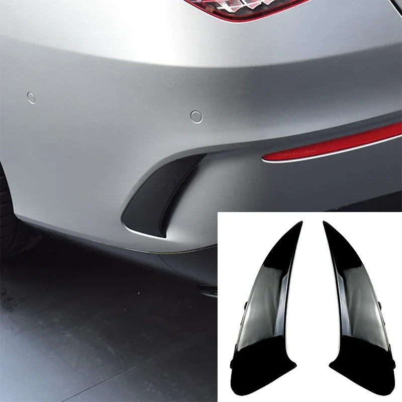 

For Mercedes Benz CLA C118 AMG Sport CLA200 CLA220 2020+ Car Rear Bumper Splitter Spoiler Canard Air Vent Cover Trim Stickers