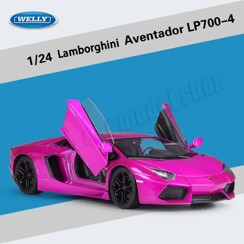 WELLY 1:24 Lamborghini Aventador LP700-4 Die-cast Alloy Car Model Toys Collectible Miniature Cars Decoration Holiday Gift