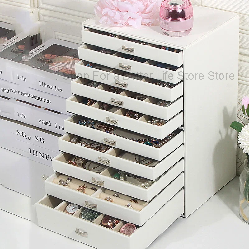 

10-layer Large-capacity Jewelry Storage Boxes Minimalist Modern Jewelry Necklace Earring Storage Box Multi-storage Storage Box