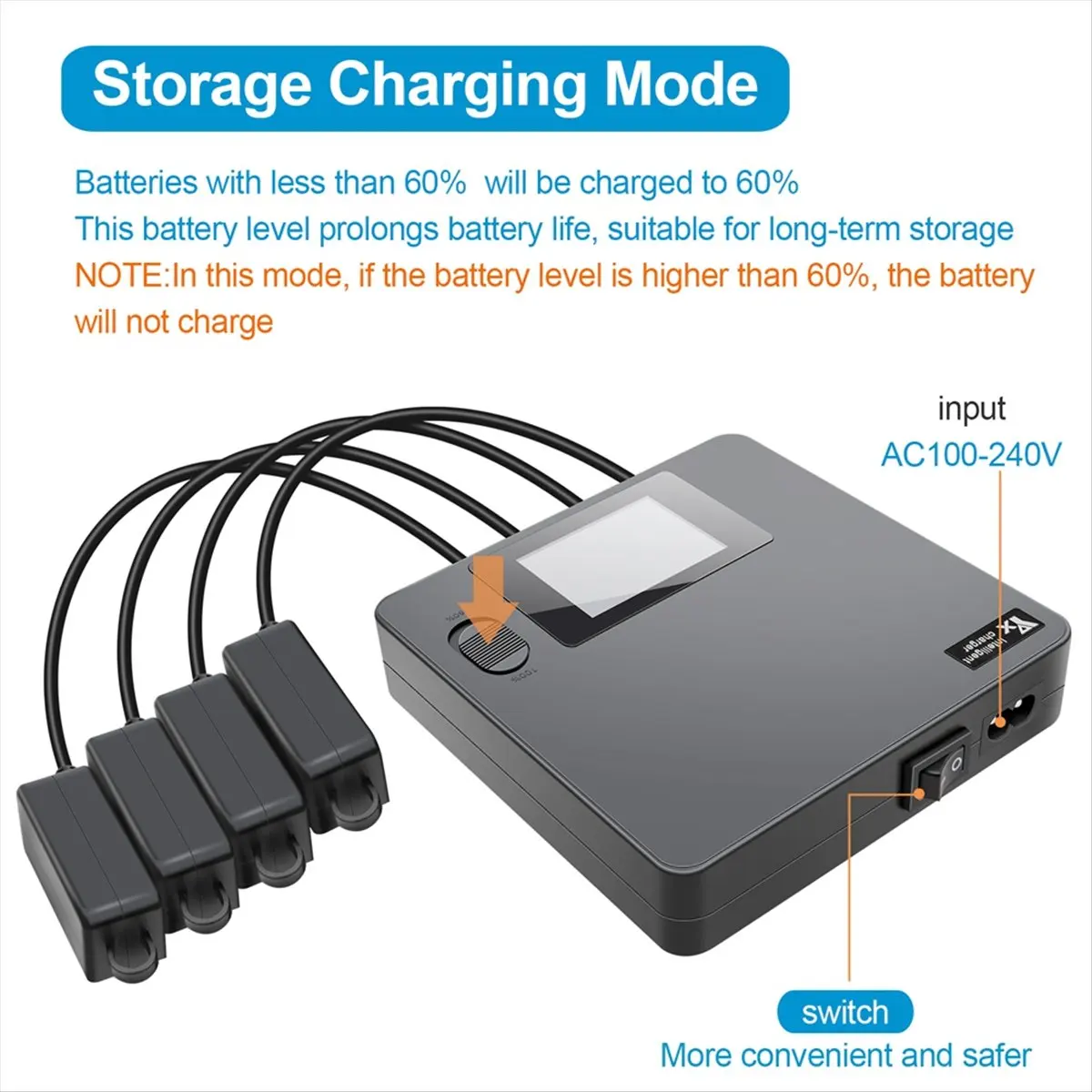 

~【A517Z】Зарядное устройство 6 в 1 с цифровым дисплеем для дрона Mini 3/3 Pro/4 Pro Быстрое умное зарядное устройство US PLUG