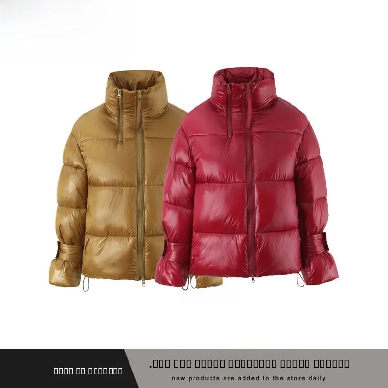 Faionable الخريف الشتاء جديد وصول المرأة مزدوجة سستة الخبز معطف القطن Jaet الوقوف طوق ZR Sle ألياف البوليستر