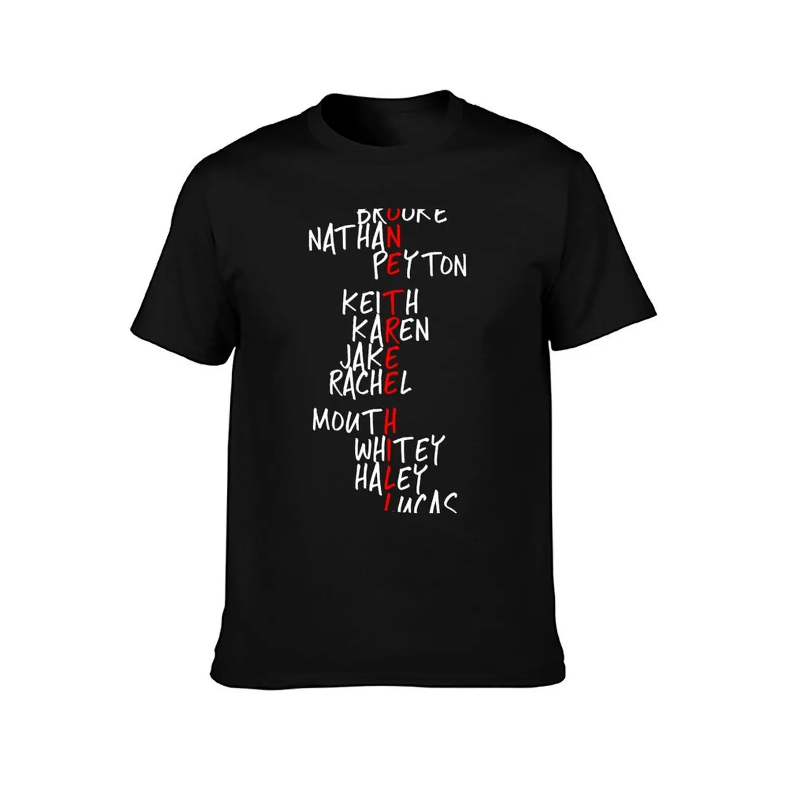 One Tree Hill names white T-Shirt, Summer Casual Cotton Tee, Oversized Streetwear Tops, Vintage Graphic Print, Unisex Men Women