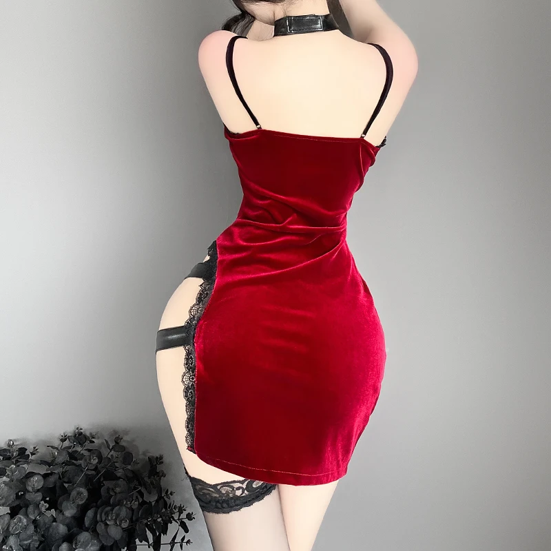 Women Sexy Lingerie Cheongsam Uniform Cosplay Costume Ladies Classic Naughty Kawaii Chinese Qipao Bodycon Dress