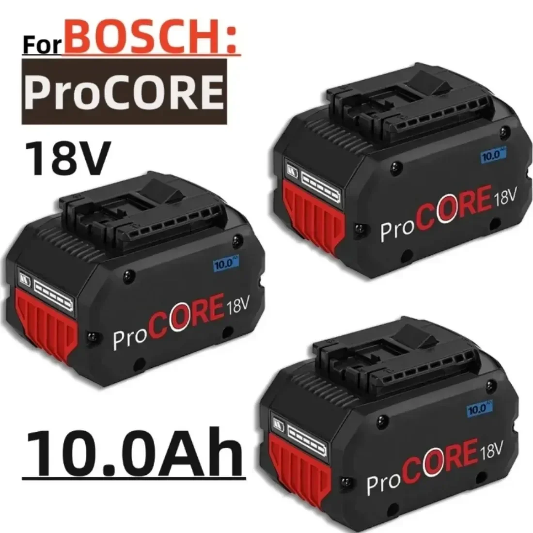 CORE18V 10000mAh ProCORE Replacement Battery for Bosch 18V Professional System Cordless Tools BAT609 BAT618 GBA18V80 21700 Cell