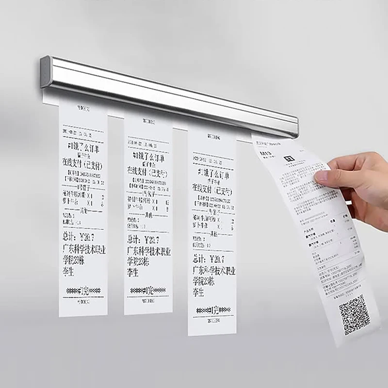 20/30/40/50cm Ticket Tab Bill Receipt Hanging Rack Bar Kitchen Order Document Holder Kitchen Tool Ticket Paper Clip Organizer