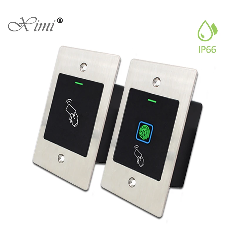 Metal Mini IP66 Waterproof RFID Reader Keyless Door Opener Access Control Scanner Embedded Fingerprint Reader