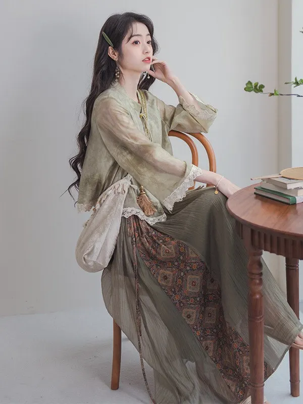 Ele Floral Print f Skirt Women's Spring Summer New Arrival Vintage Sle A-Line Skirt Fre Sle mid Waist Design