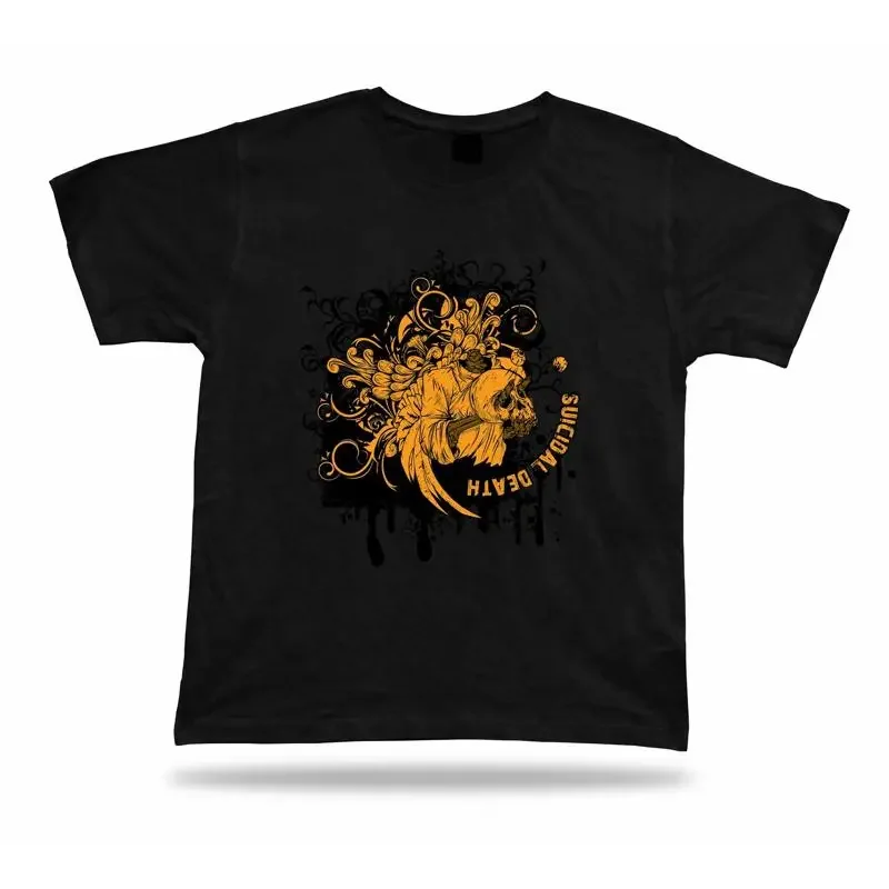 Suicidal death skull design Black humor T shirt birhday apparel special gift
