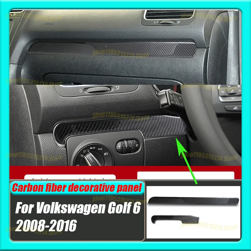 Center Console Decorative Strip, Suitable for Volkswagen Golf 6 Real Carbon Fiber Interior Modified Auto Parts