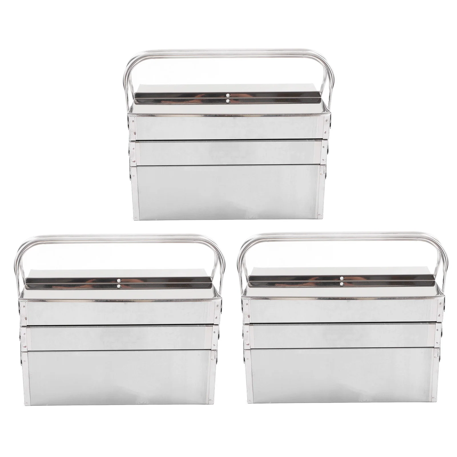 Cantilever Tool Box Cantilever Tool Box Metal Folding Portable Auto Maintenance Storage Organizer Stainless Steel 3 Layer 5 Tray