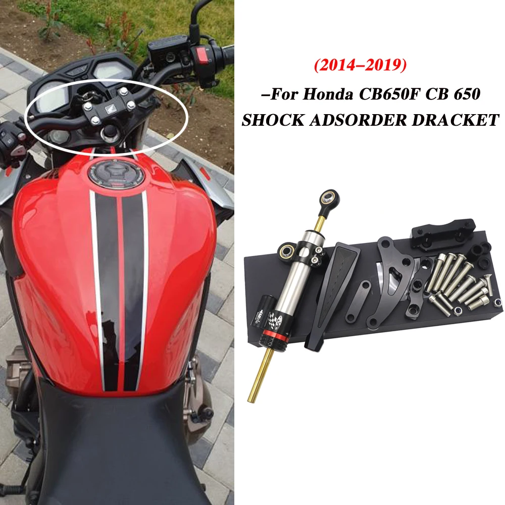 Für Honda CB650F 2014-2019 Motorrad Griff Richtungsdämpfer CNC Lenkungsstabilisator Dämpfer Montagehalterung Kit