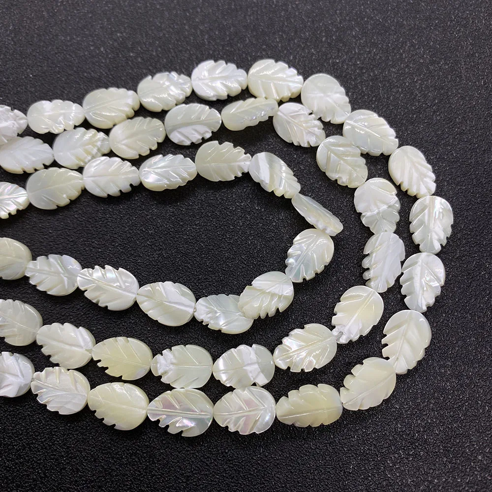 Leaf Shape Natural Sea Shell Beads Mother-of-pearl Beads Fashion Necklace Earring Accessories for DIY Handmade Charm