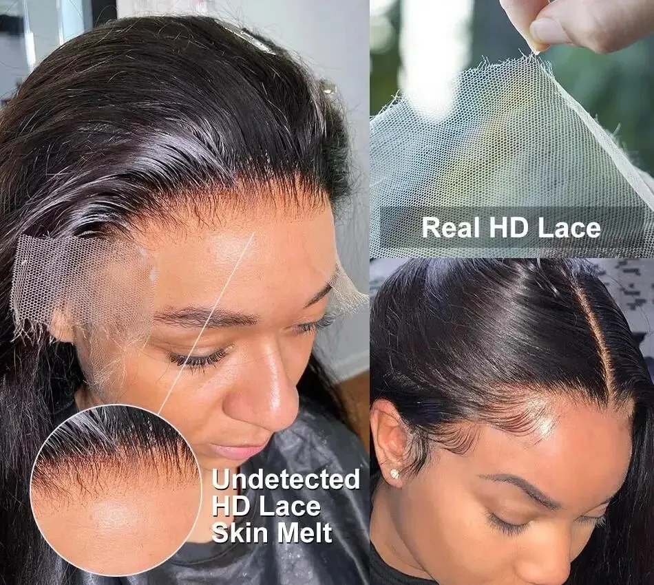 250% 40 Inch Straight Lace Front Wigs Virgin Human Hair 13x6 HD Transparent Lace Frontal Wig Pre Plucked Natural Looking Lace Wig