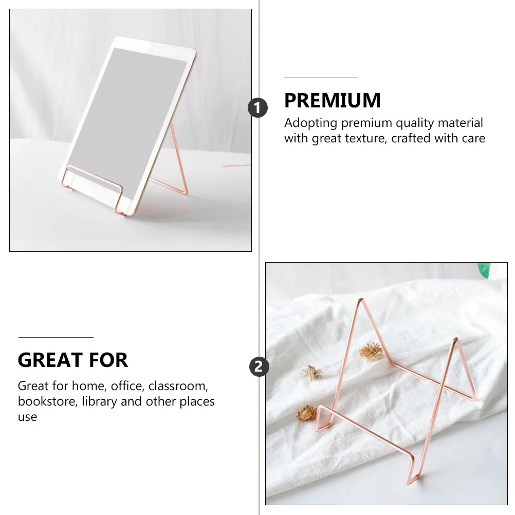 

2 Pcs Book Stand Desktop Organizers Practical Bookends Books Fixators Iron Plating
