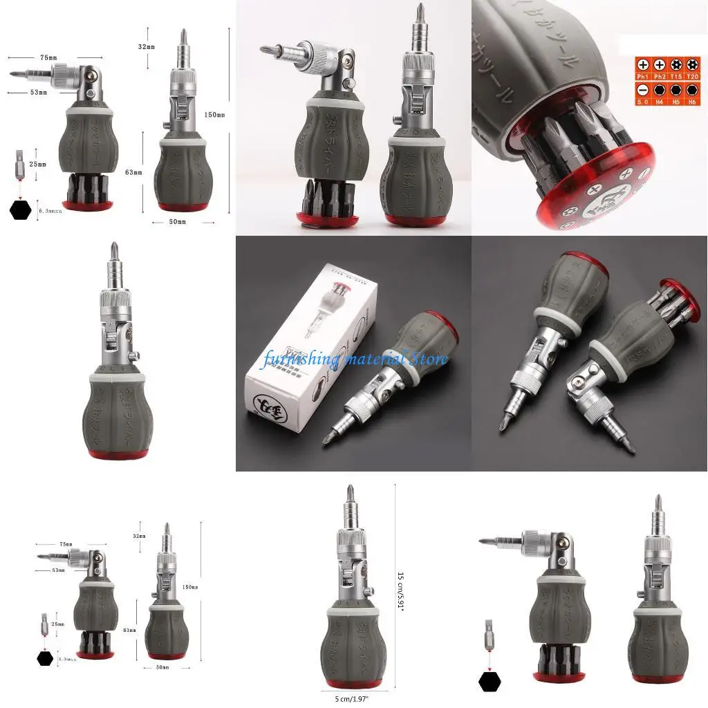 

Y5GD 180 Degree Inside Hexagon Adjustable Mini Rapid Ratchet Screwdriver Tool