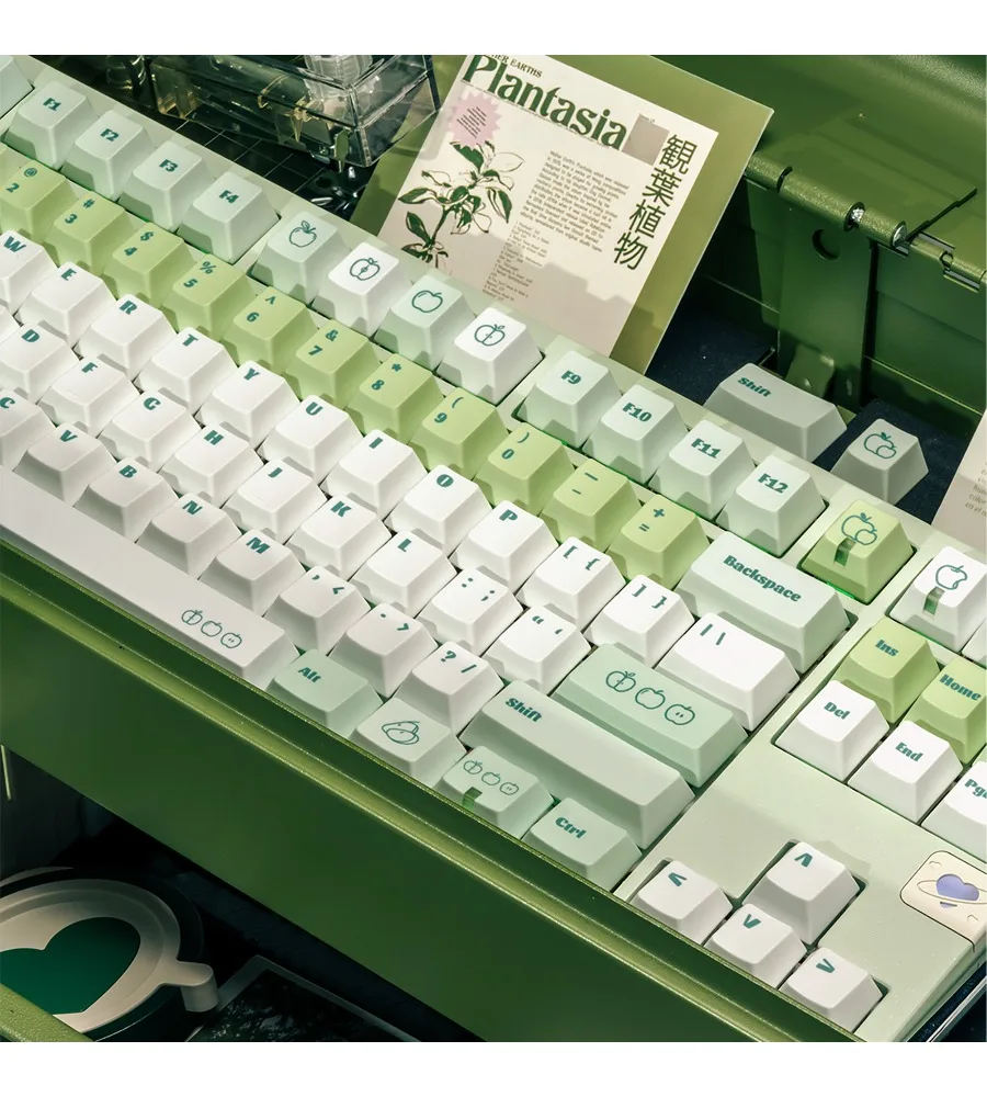 Keycap Personalized Mechanical Keyboard Peripheral Customized Green Table Paradise Keycap PBT Hot Sublimation