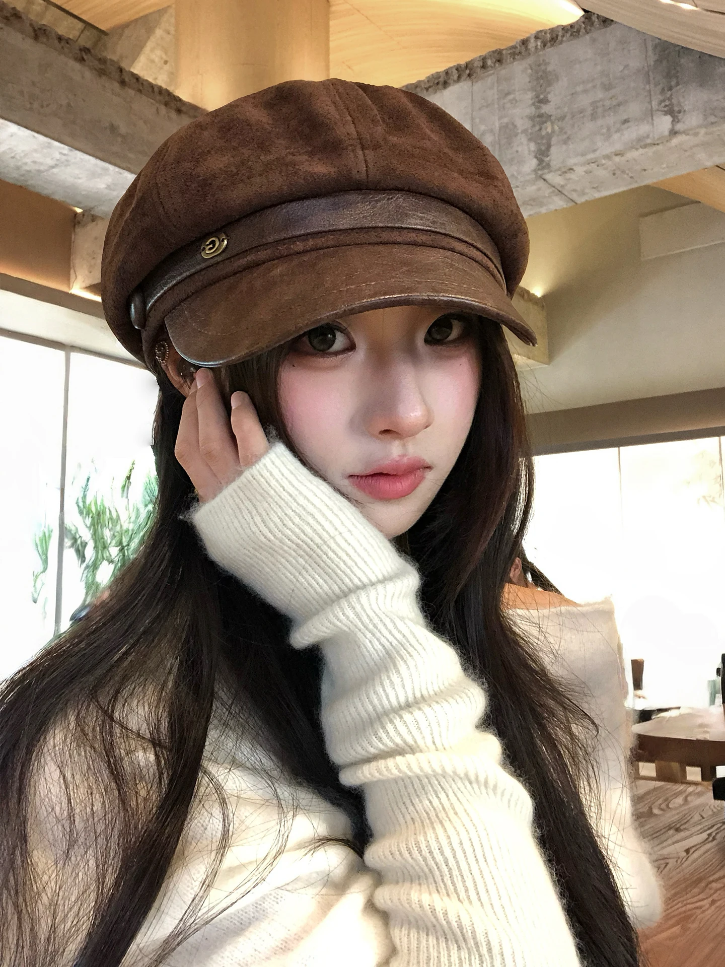 High Quality Vintage Octagonal Beret Hat Women's Early Autumn New Style Versatile Artist Hat Cartoon Boy Scout Cap