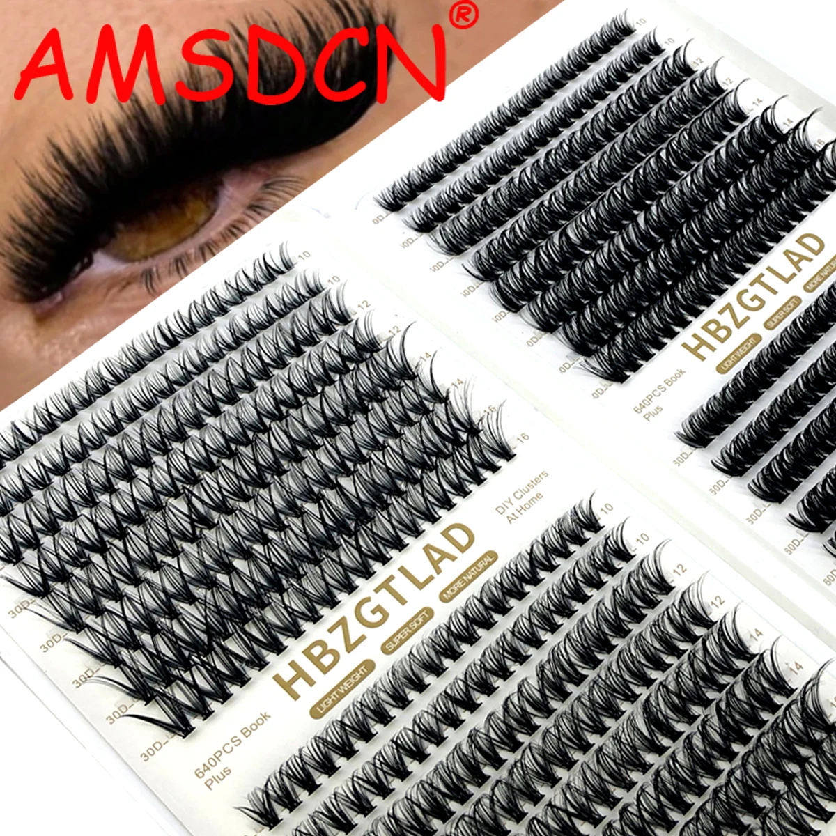 AMSDCN 30D/40D/50D/60D Personal Eyelash Book Cluster Expansion False Eyelash DIY Makeup at Home Cluster Makeup Eyelash Tool