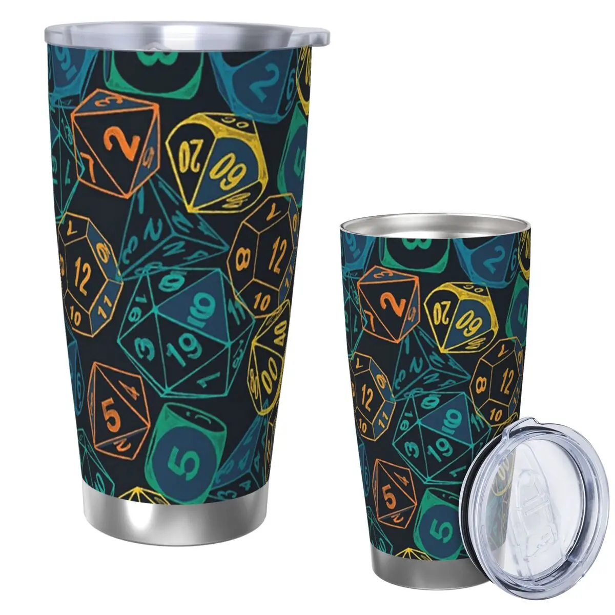 

RPG Dice Teal Cluster Stainless Steel Tumbler Vacuum Insulated Mug Thermal Cold Cups Straw With Lid 20oz