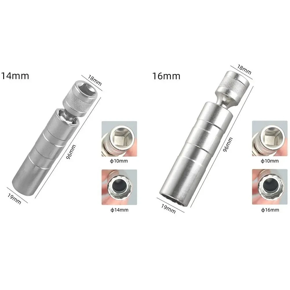 14mm 16mm Spark Plug Socket Wrench Adapter Auto Car Repair Nozzle Spark Plug Disassembly Repair Tool Accessories