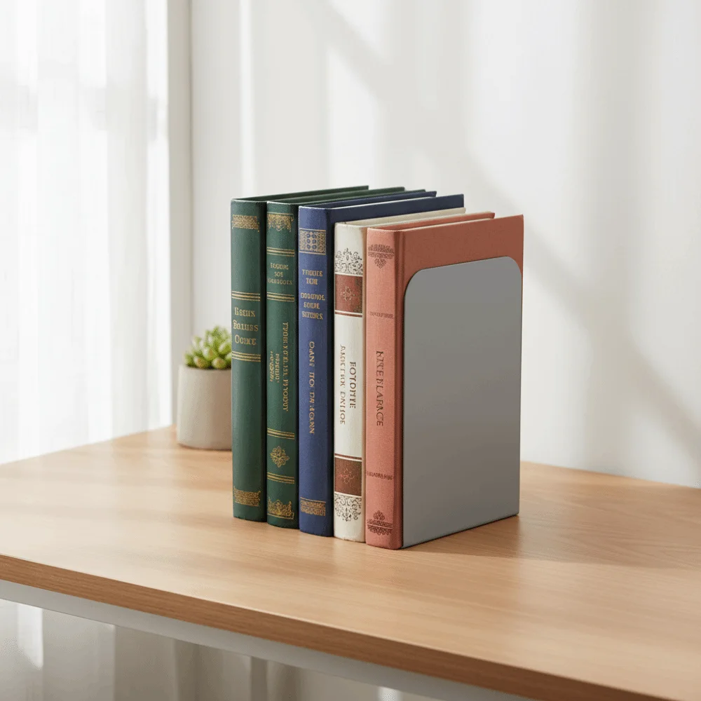 Durable Metal Metal Book Holder Thickened Books Anti-slip Design L-shaped Bookends Large Size Non-slip Design Book Organizer