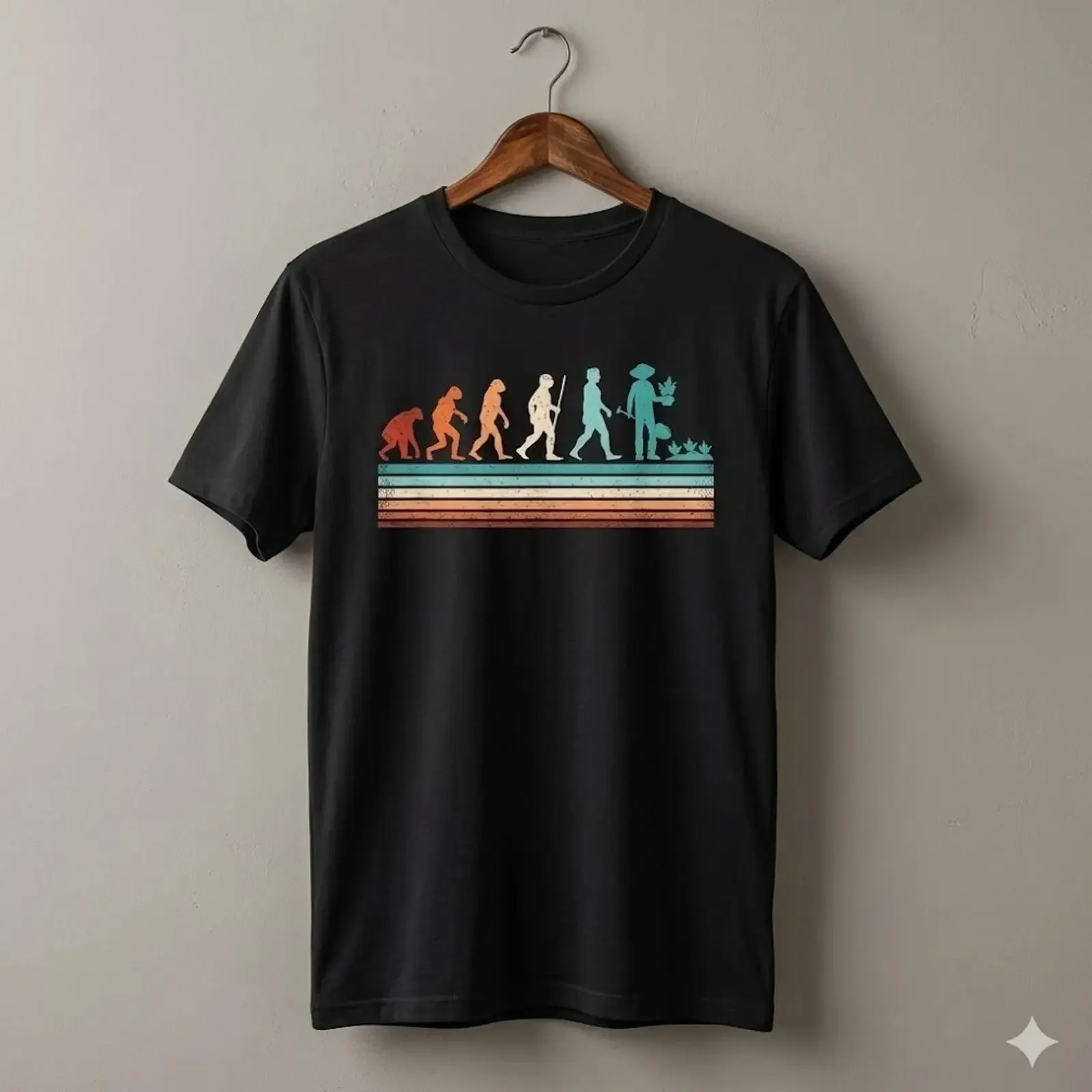 Funny Gardener Evolution Vintage Retro Gardening T Shirt H177 vintage Washed Breathable streetwear graphic Soft homme Versatile