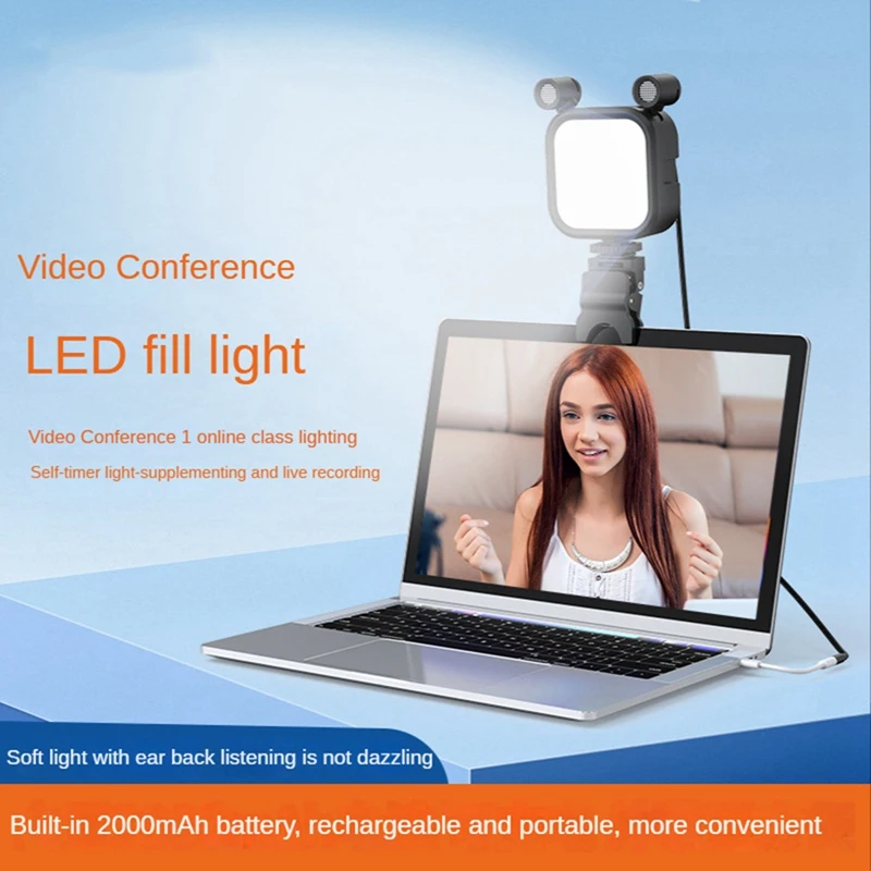 Лучшие предложения, мини-зажим на фотографиях, заполните фотографию, светодиодный фотографический прибор для селфи в реальном времени, яркость RGB 2500K-9000K с лампой для заполнения микрофона
