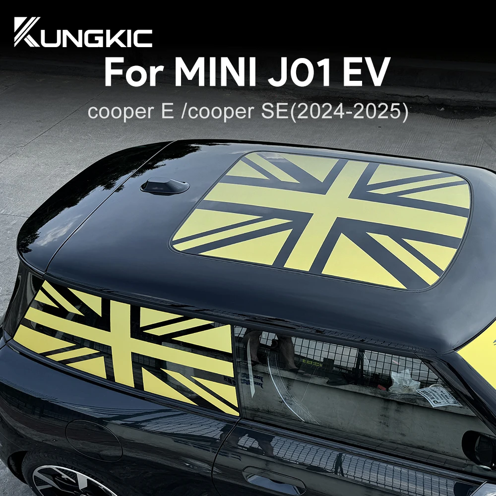 

Car Decoration Vinyl Rear Window Sticker Union Jack Style Decal for MINI Electric Cooper E SE J01 EV 2024 2025 Sunroof Window