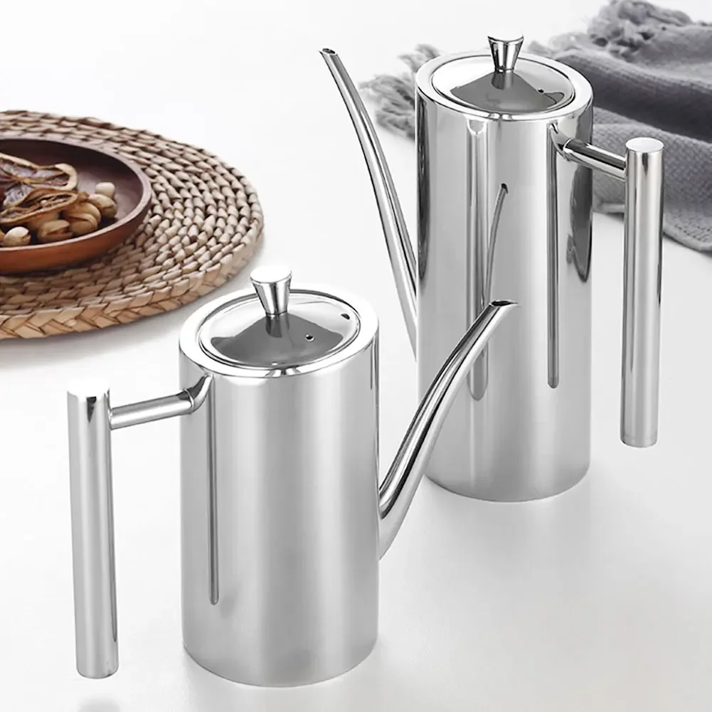 

500ml 700ml Oil Pot Stainless Steel Dustproof Leakage proof Oil Bottle Container Seasoning Pot Home Kitchen Utensil