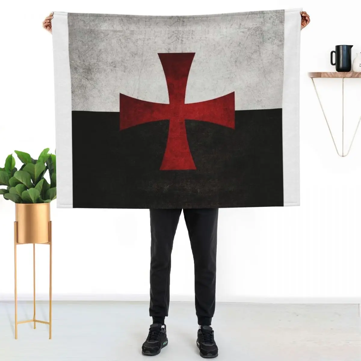 

Templar Flag Throw Blanket Year Round Soft Comfortable Blanket for Home
