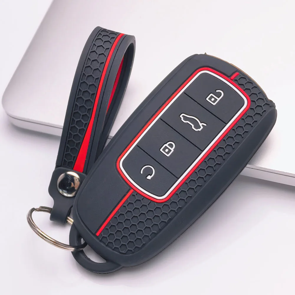 Key Cover for Chery Tiggo7 Tiggo8 Tiggo5X Arrizo5 Arrizo6 4 with Keychain Anti-Scratch Shockproof Soft Grip Dust Cover New