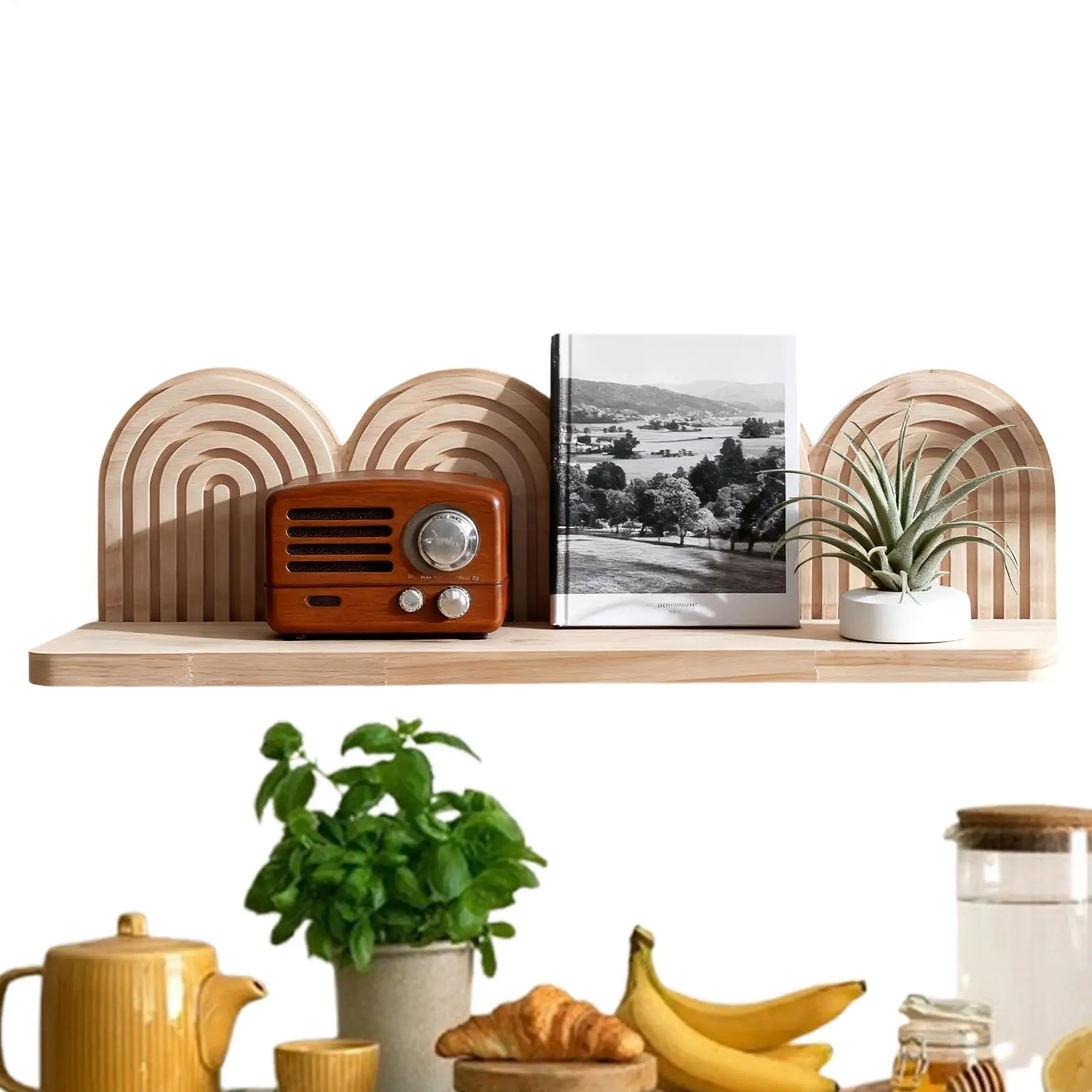 

Boho Floating Shelves For Wall Wooden Boho Bookshelf Bohemian Farmhouse Storage Shelf For Bathroom Bedroom Nursery Farmhouse