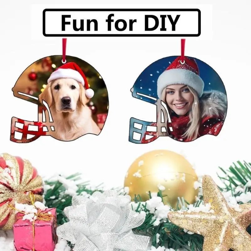 

20PCS Sublimation Blank Hangings Helmet Ear Clip Unfinished DIY Heat Transfer Decorations for Sports Activity