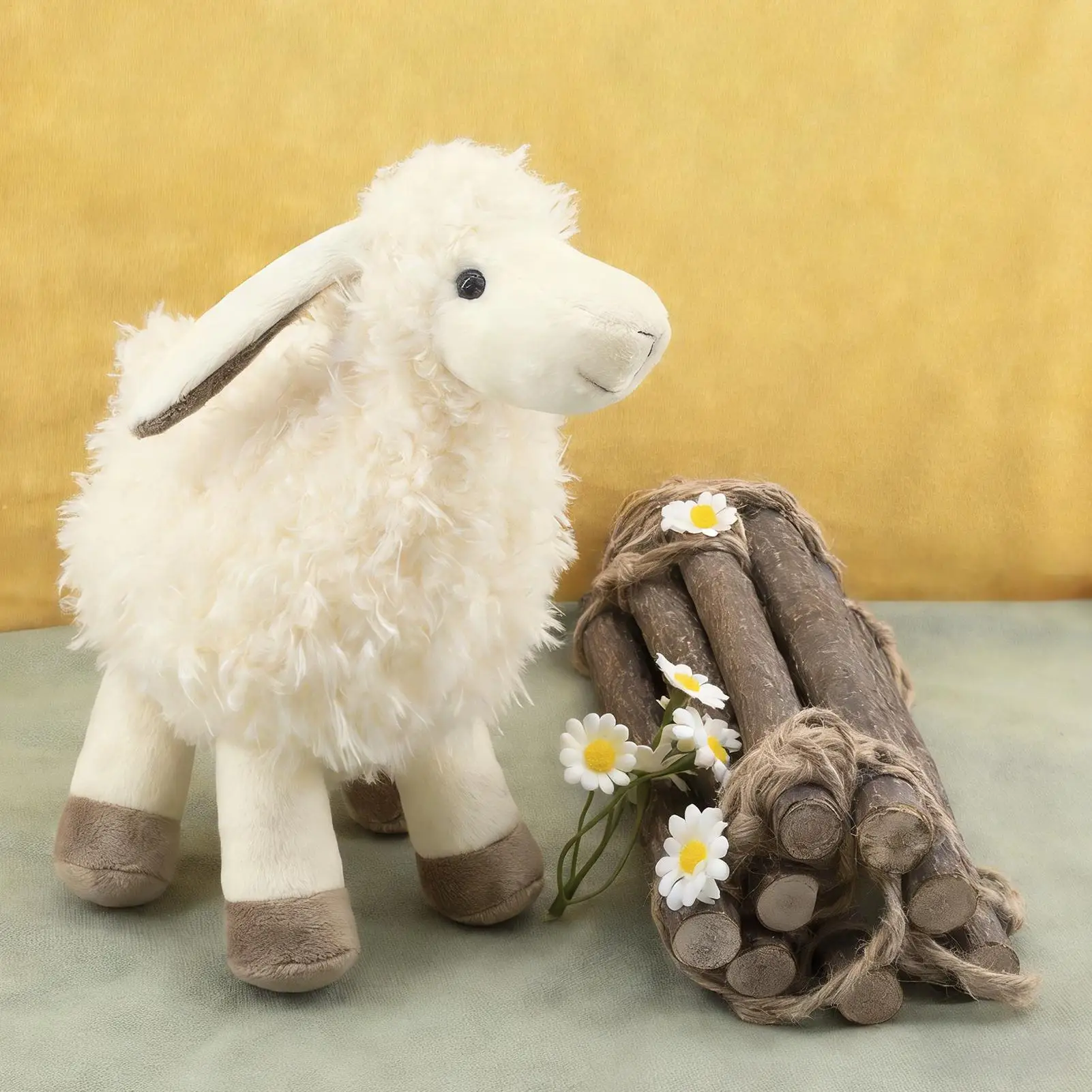 

Мягкая плюшевая игрушка-овечка, портативная коллекционная кукла для детей, девочек, на день рождения, Рождество, День святого Валентина, Пасху, для дома и рабочего стола