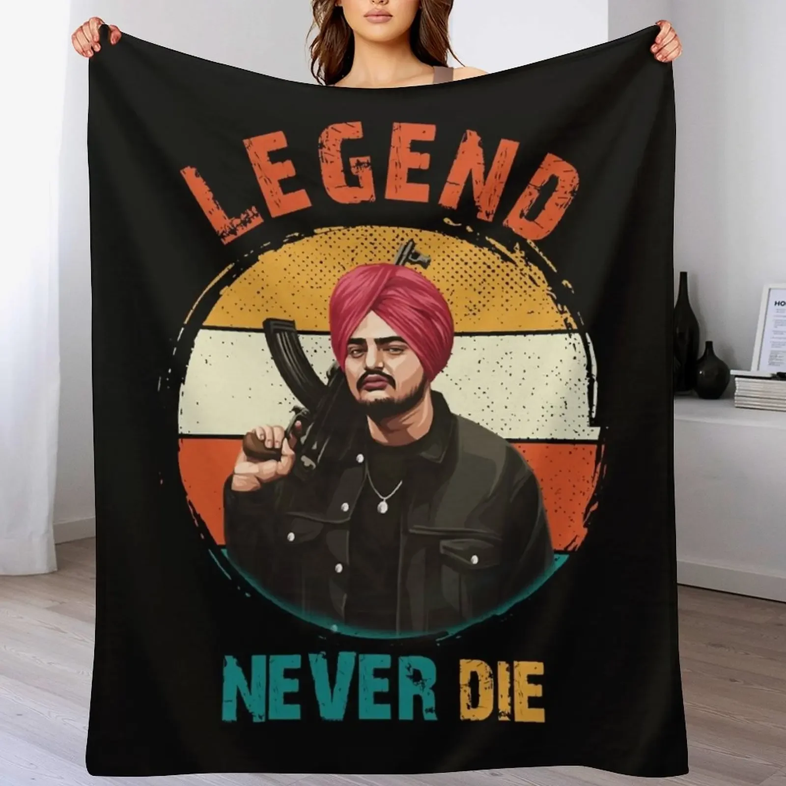 

Legend Sidhu Moose Wala Throw Blanket Air Conditioner Soft Blanket for Office Home