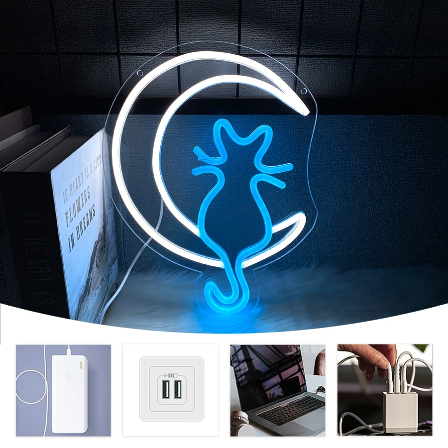 Animation Neon Sign, Moon And  - Home Office Icon 评论和价格