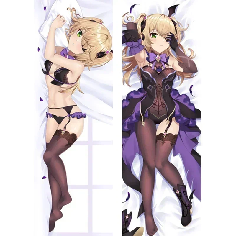 

60x180cm Game Genshin Impact Fischl Dakimakura Double Side Printed Pillow Case Male Otaku Hugging Fullbody Cushion Cover Gift