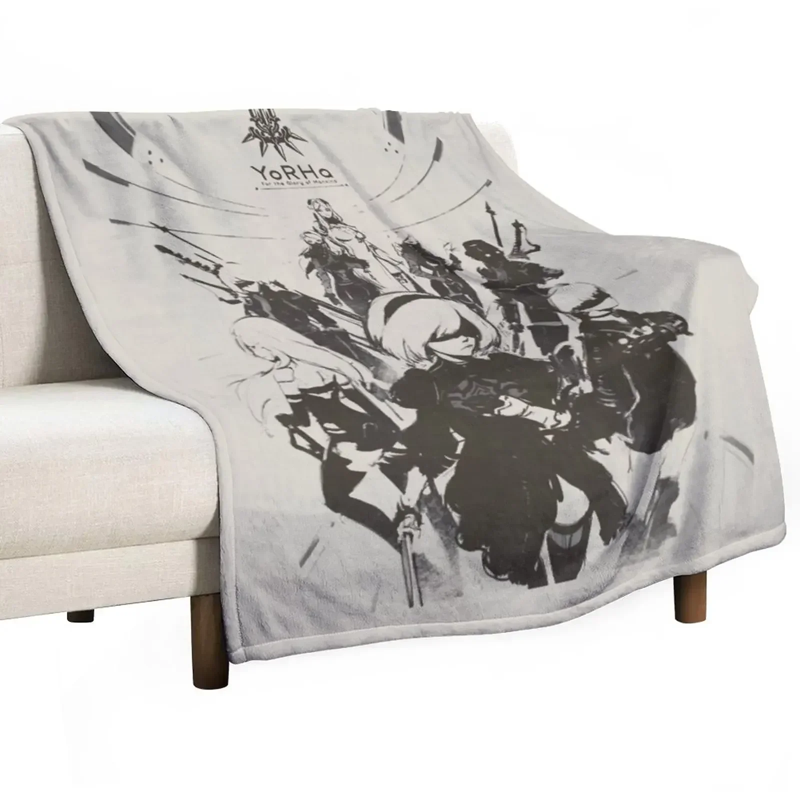 Nier Automata Collage Yorha Throw Blanket Nap Decorative Beds Tourist Decorative Sofas Blankets