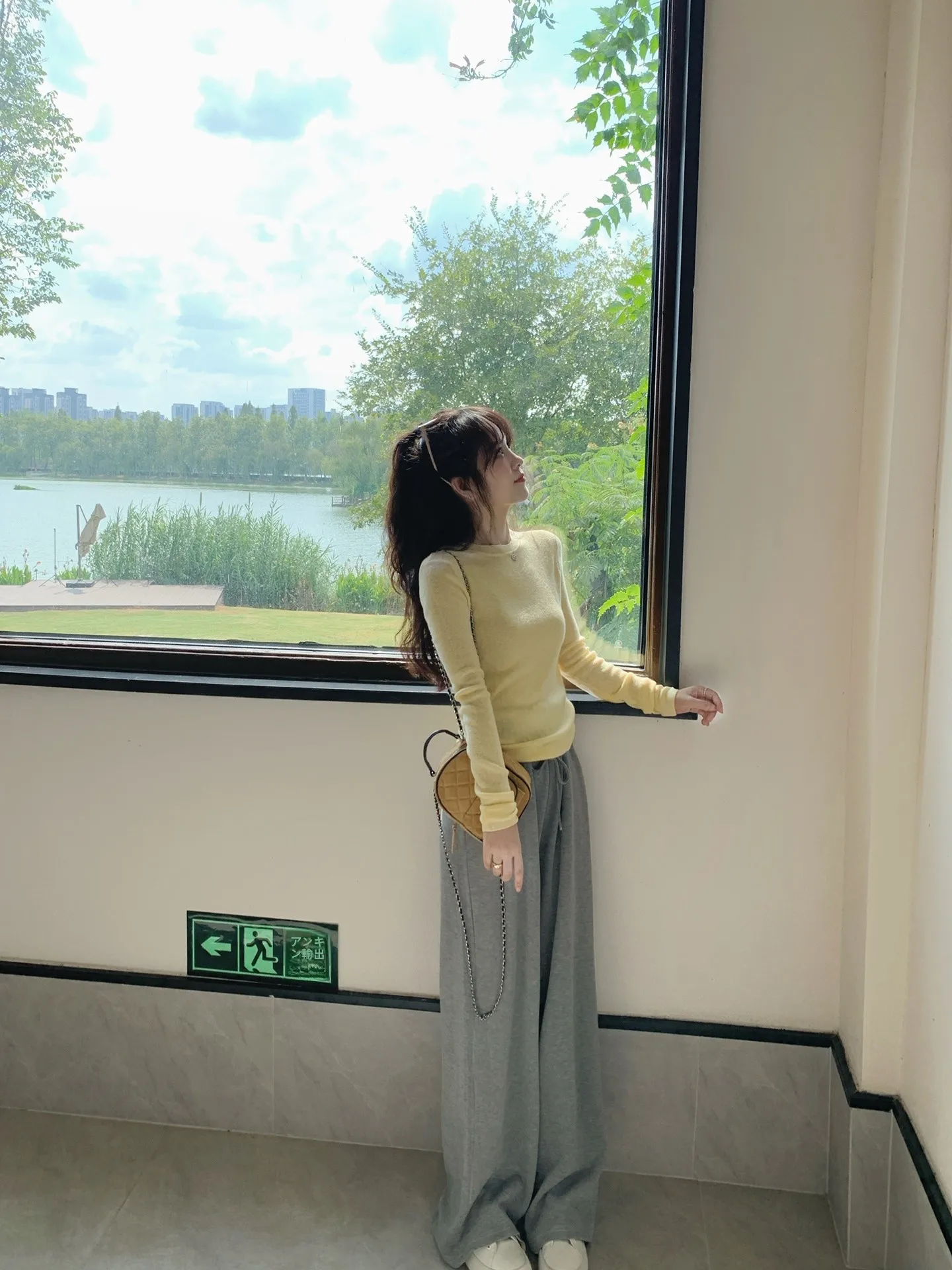 

Женские повседневные брюки Miss K's с высокой талией, широкими штанинами, однотонные, из эластичного хлопка, свободного кроя, длиной в пол, с эффектом выцветания