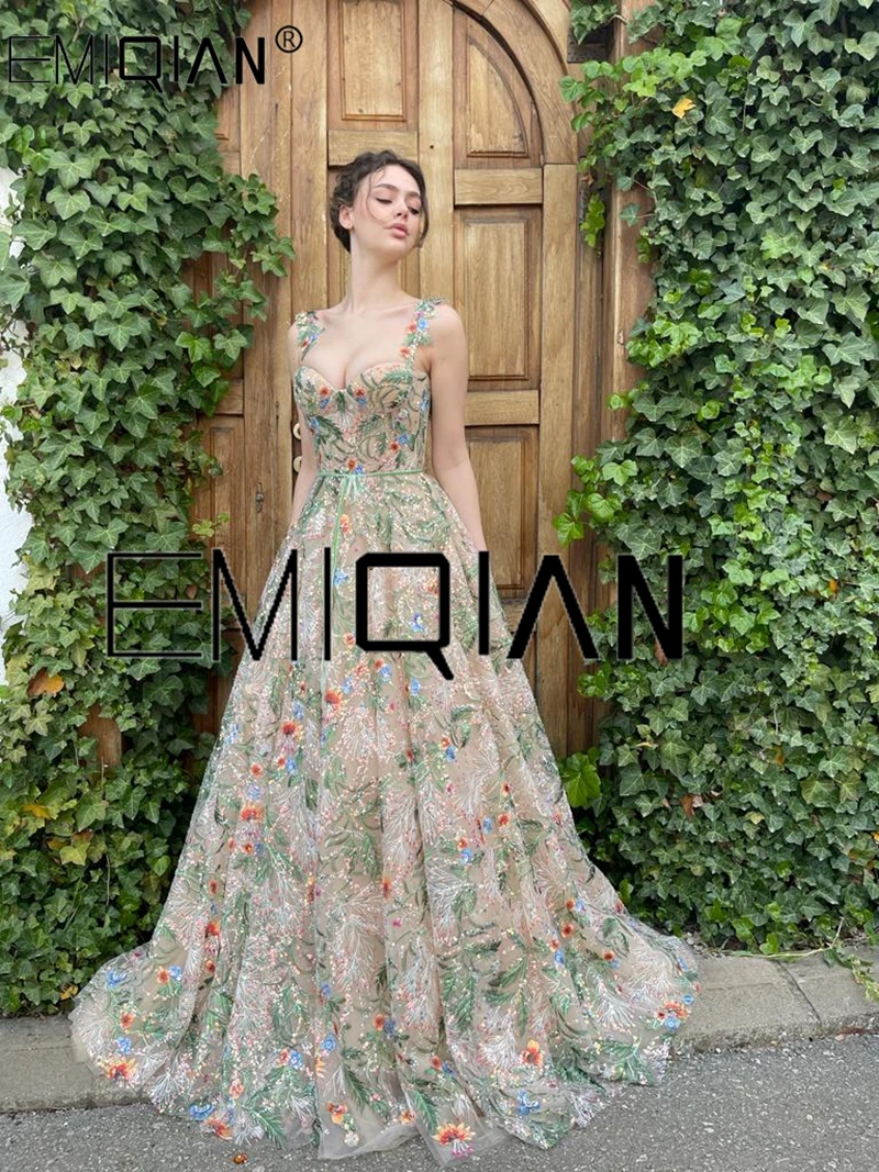 Formal A-Line Prom Evening Dresses Flower Printed Sweetheart Night Dress Saudi Arabia Cocktail Party Gowns Custom Size