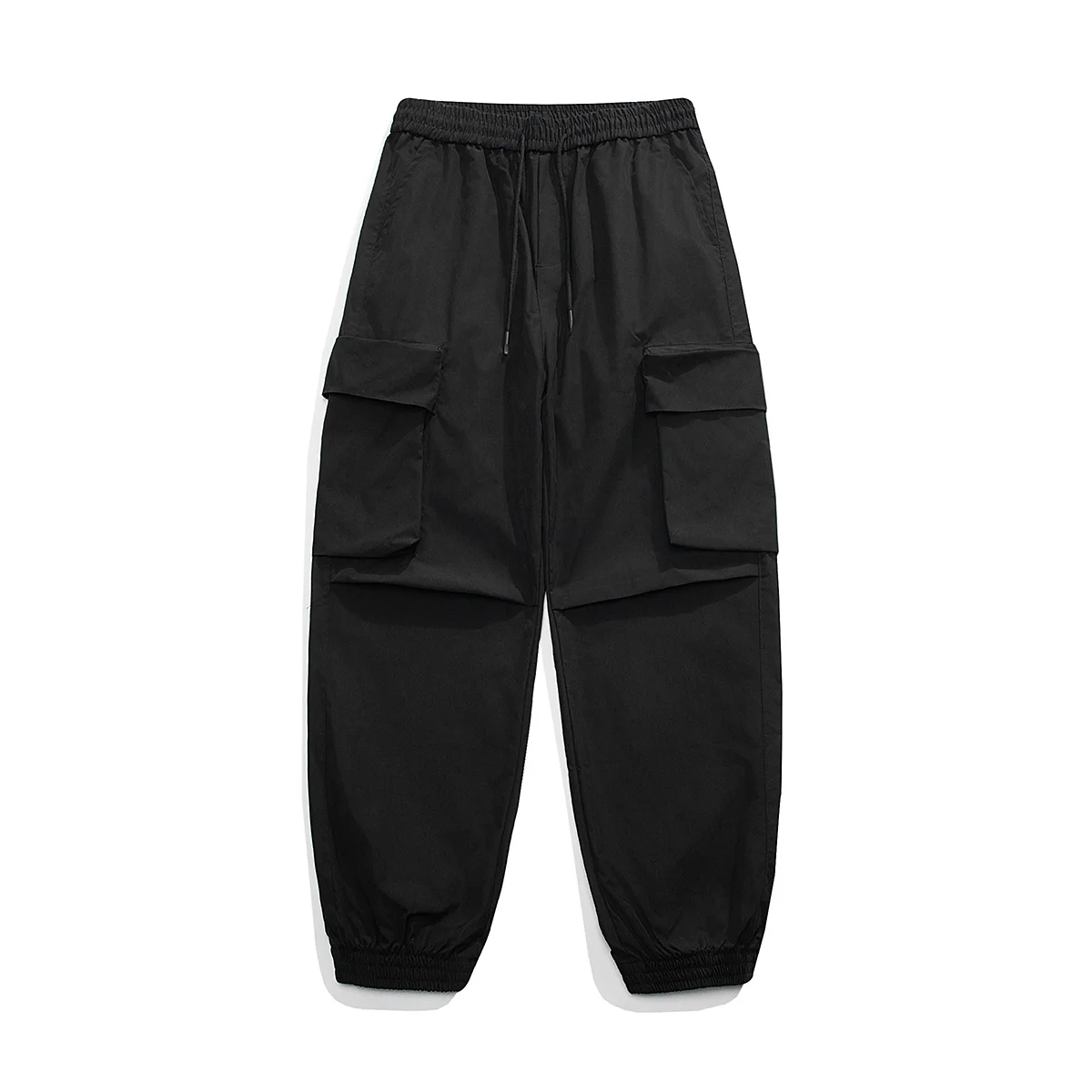 LAPPSTER-pantalones Cargo holgados Y2k para hombre, chándal negro, moda coreana, pantalones tácticos, pantalones apilados Harajuku