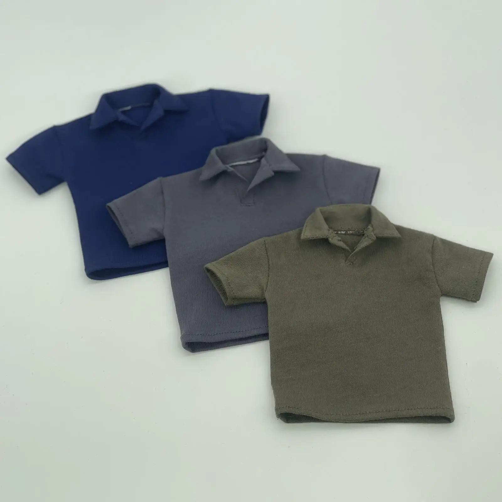 1/6 Scale Male Lapel T Shirt for 12 Inch Figures, Doll Apparel